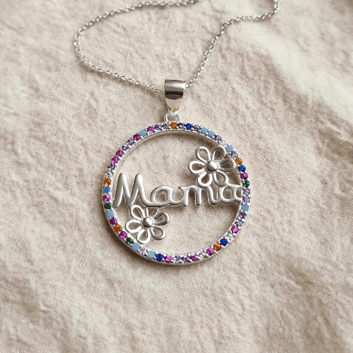 Collar Mamá de Plata 925 con Circonias – Floralia